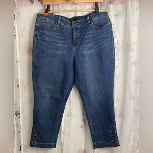 Talbots Flawless Five Pocket Ankle Button Jeans Petites Size 16P